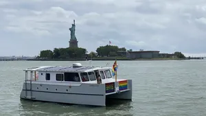 The 35-foot Solar Hybrid Electric Wheelchair Accessible Catamaran built by the author for his wife who became wheelchair bound a few years ago. Photo courtesy Rik van Hemmen