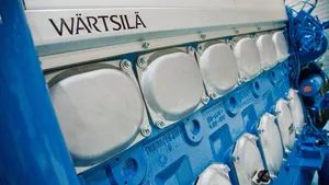  6-cylinder Wärtsilä 20DFdual-fuel engine engine: Photo courtesy of Wärtsilä 
