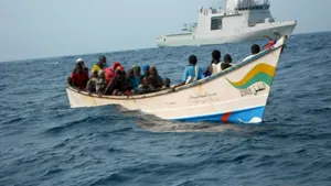 Adrift in the Gulf of Aden with ESPS RELMAPAGO in the background: Photo credit EUNAVFOR