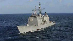 Aegis cruiser USS San Jacinto: Photo credit USN