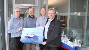 From left Agnar Juvik (VARD), Torgeir Folland (VARD), Webjørn Barstad (HAVFISK) and Stein Oksnes (HAVFISK) Photo Vard