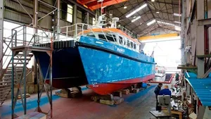 Alicat Catamaran Under Construction: Photo courtesy of Alicat