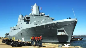 Amphibious Warship 'Arlington': Photo credit USN
