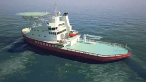 Arctic Oil Spill Icebreaker: Image courtesy of Aker Arctic Technology