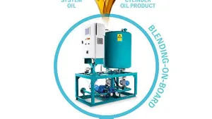 Blending-on-Board system from Maersk Fluid Technology A/S reduces lubrication oil consumption by up to 40 percent a year along with fuel consumption and CO2 emissions (Photo: Maersk)