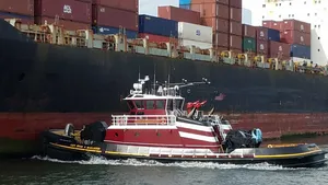 The Capt. Brian A. McAllister is named after the company’s Chairman, and is the 31st and most powerful tractor tug in McAllister’s fleet. (Photo: McAllister Towing)