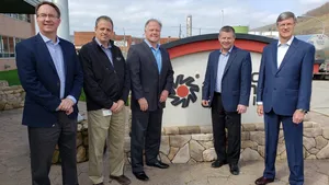 Chief Executive Officer – Tony Capasso (third from left) and Chief Technology and Marketing Officer – Oliver Ferguson (right) of Sea Ready Marine Petroleum met with American Refining Group (ARG) leadership recently at its Bradford, Pa., refinery. Representing ARG were (from left) Vice President – Sales & Marketing John Malone, Vice President – Research and Development David Krantz and President and Chief Operating Officer Jon Giberson.