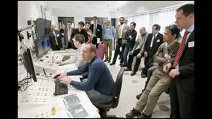 Classification society representatives in the control room during the type test run of ABB Turbocharging’s Power2 two stage turbocharger system at the company Technical Center in Baden, Switzerland. 