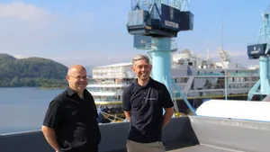 Frmo left: Ove Dimmen, sales manager at Ulstein Verft, and Rolf Ottar Rovde, sales manager at Ulstein Power & Control (Photo: Ulstein)
