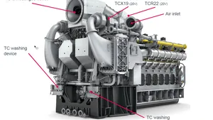 MAN ECOCHARGE arrangement on an MAN V35/44G TS engine (Photo: Man Diesel & Turbo)