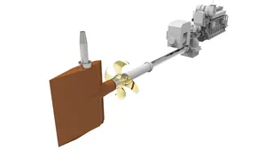 Energy efficient solution with 8L32/44CR with reduction gearbox, Alpha Kappel design propeller and Rudderbulb
