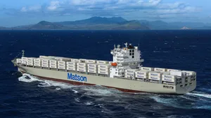 MAN Energy Solutions’ after-sales division, MAN PrimeServ, will retrofit the MAN B&amp;W 7S90ME-C main engine aboard the Daniel K. Inouye – a 3,600 teu containership in the Matson fleet – to an MAN B&amp;W 7S90ME-GI type capable of operating on LNG and fuel oil. Photo courtesy MAN Energy Solutions/Matson
