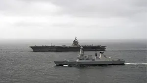 USS Enterprise & HMS Diamond: Photo credit MOD