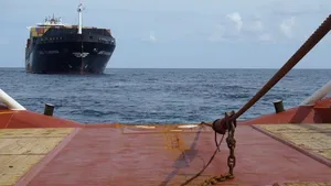 View of MSC Flaminia From Tug: Photo credit REEDEREI NSB