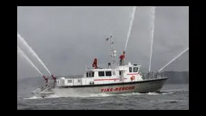 Gladding-Hearn Shipbuilding's new, high-speed fire/rescue boat. 