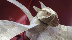 A Guinness World Record: Propeller Boss Cap Fins (PBCF) installed on a propeller. Photo courtesy MOL