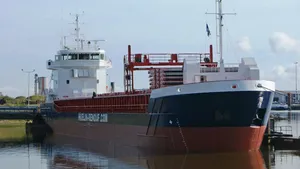 New Freight Ferry Grounds on First Trip