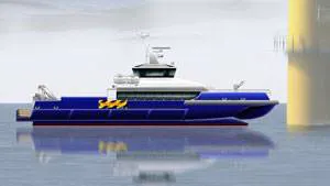 Incat Crowther designed wave piercing hull form vessel with twin HamiltonJet HM651 waterjets. Photo courtesy HamiltonJet