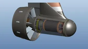 GE’s Inovelis pump jet is a breakthrough in electrical thruster design and provides higher efficiency over a wider range of operations and in dynamic positioning. Photo: GE