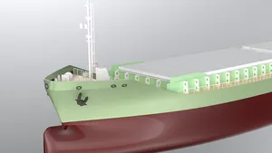 Integration of Methanol DF system into a 9,000 DWT ship (Image: Sasaki Shipbuilding)