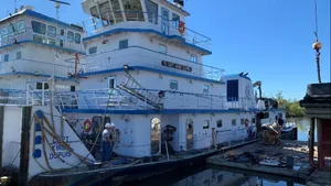 ​​​Capt. Kirby Dupuis doc​ked after the fire. (Photo: NTSB)