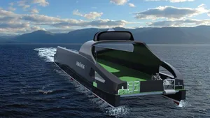 Kongsberg already has been working on autonomy, including Hrönn, an unmanned multi-purpose utility vessel, is due to start servicing offshore sites this year. (Photo courtesy of DNV GL / Kongsberg Maritime) 