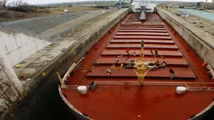 Laker in Seaways Lock: Photo courtesy of SLSMC