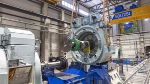 The Large Drive Test Center where they test all the PM machines before delivery to the shipyards. Image courtesy Yaskawa Environmental Energy / The Switch
