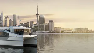 EV Maritime’s EVM200 battery electric commuter fast ferry, of which the first two are nearing completion in New Zealand for public transportation authority Auckland Transport. (Image: EV Maritime)