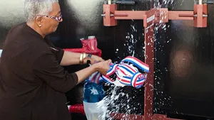 USS Montford Point Christening by Alexis "Jackie" Bolden: Photo credit USN