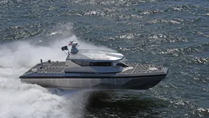 In order to fully optimize the hull and propose a more mature design, Metal Shark built a PBX running prototype hull, designated PB(X)-P1, which was extensively tested in a wide range of operating conditions. (Photo: Metal Shark) 