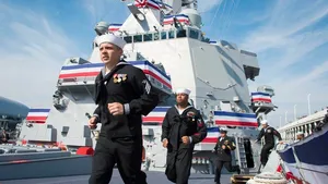'Man the Ship': Photo credit USN