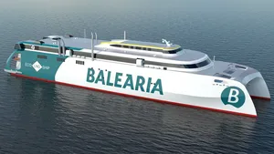 Hybrid Ferry: Balearia's 125 Dual-Fuel RoPax Fast Catamaran