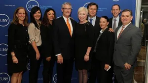 Pictured in the photo (Left to Right): Aimee Bernstein, VP University Relations, SUNY, Maritime College, Amy Reynolds, Manager, Communications & Branding, USA, Wärtsilä, Michelle Romero, Market Development Manager-Americas, Wärtsilä, Frank Donnelly, Managing Director, Wärtsilä North America, Nancy Zimpher, Chancellor, State University of New York, Jukka Pietikäinen, Consul General of Finland in New York, RADM Wendi B. Carpenter, USN (Ret.), SUNY, Maritime College, Kevin Pleiss, General Manager, 