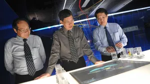 Principals at the interactive display: Photo credit MPA