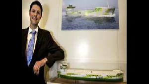 DNV project manager Pål Wold with the Ecore concept ship. 