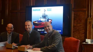 Left to Right: Mijndert Wiesenekker, Damen; Todd Barber, Robert Allan Ltd; Evan Willemsen, Rotortug