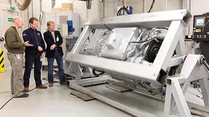 The MTU Series 2000 is rolled over 360 degrees during testing at MTU Benelux.