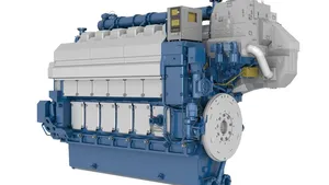 A six-cylinder in-line Wärtsilä 34DF engine. (Image: Wärtsilä)