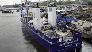 A stern-quarter view of the Thai Marine Department vessel Jaladharanuraksh.
Image courtesy Cummins/Thai Marine Department