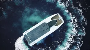 Stockholm-based Echandia  signed an agreement to supply what is touted as the 'world's first' emission-free high-speed catamaran with an integrated battery and hydrogen-based fuel cell system for Green City Ferries AB, a ferry planned for commercial traffic in Stockholm. Photo courtesy Echandia/Green City Ferries AB