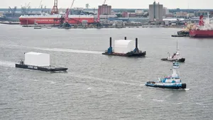 Submarine Modules on Tow: Photo credit HII