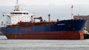 Tank vessel Endo Breeze underway after the fire. (Source: Martine Klingsick, Shipspotting.com - via NTSB)