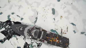 The vessel at the North Pole (CREDIT Norwegian Coast Guard)