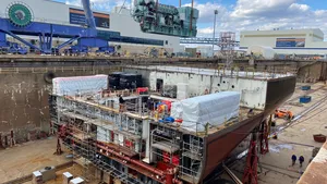Wabtec power being installed at Philly Shipyard on the NSMV number one, Empire State. Photo courtesy Philly Shipyard