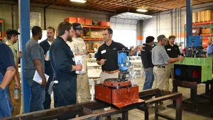 Wärtsilä Contract Management General Manager, Sean Carey provides a tour of cylinder head reconditioning processes available at the new Seattle workshop.