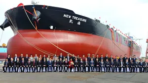 The Wärtsilä Exhaust Gas Cleaning System installed onboard the ’New Treasure’ has received CCS Type Approval. Copyright: Dalian Shipbuilding Industry 
