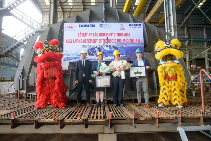Keel Laid for Ports of Auckland's New E-Tug