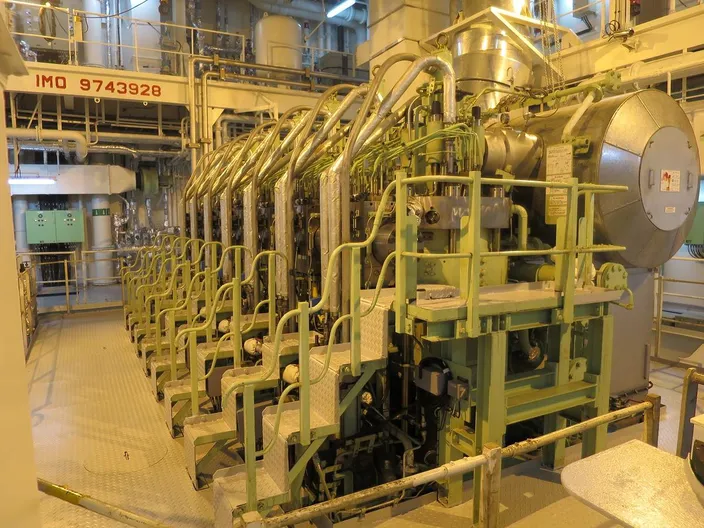 The MAN B&W 7G50ME-GIE engine aboard the Gaschem Beluga (Photo: Man Diesel & Turbo)