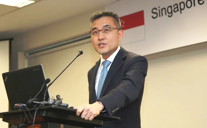 Andrew Tan, Chief Executive of Maritime and Port Authority of Singapore speaking at the Singapore-Japan Port Seminar 2017 (Photo: MPA)